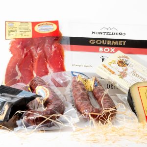 Panier Cadeau de Noël - Assortiment de charcuterie espagnole artisanale avec Saucisson, Chorizo, Jambon, Fromage, Nougat, Mousseux, Picos.